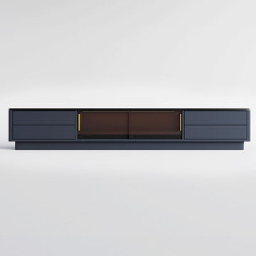 Thomas Modern LED Lights Dark Gray TV Stand & Coffee Table Set