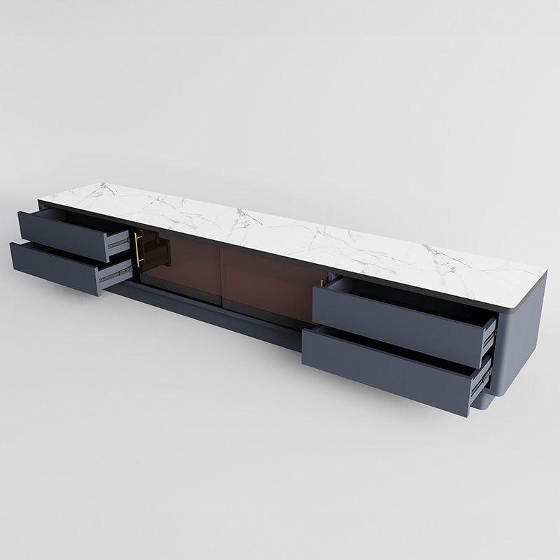 Thomas Modern LED Lights Black TV Stand with Drawers