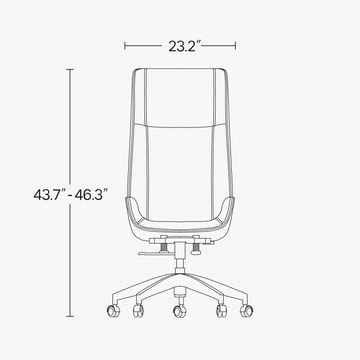 Miya Japandi PU Leather Counter Height Swivel Office Chair