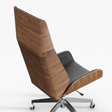 Miya Japandi PU Leather Counter Height Swivel Office Chair