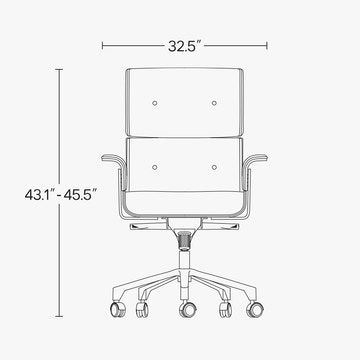 Miya Japandi Swivel Rocking Adjustable Height Office Chair