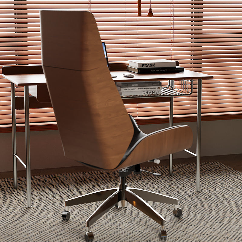PU Leather Counter Height Swivel Office Chair | Aliving Home Japandi