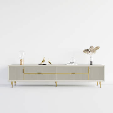 Sophie Common Luxury Off White TV Stand with Drawers for Bedroom