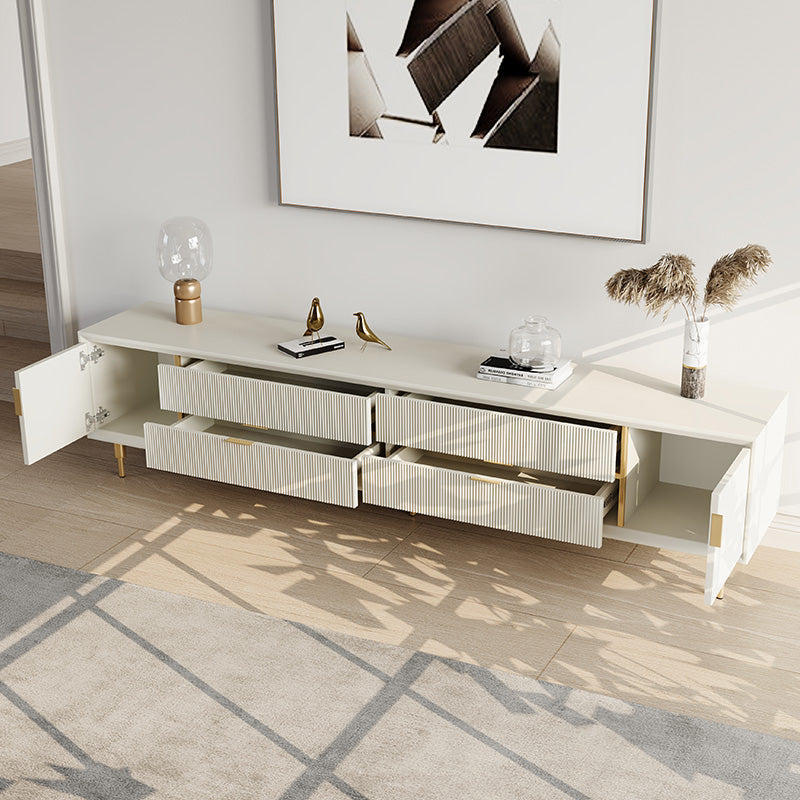 Sophie Common Luxury Off White TV Stand with Drawers for Bedroom