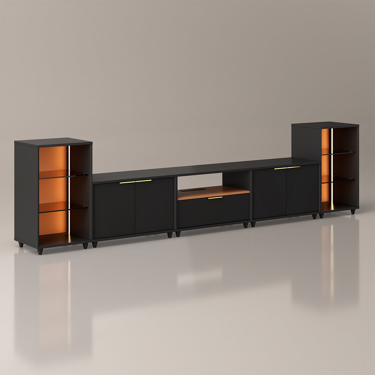 V,{Black?with LED Lights?124"}