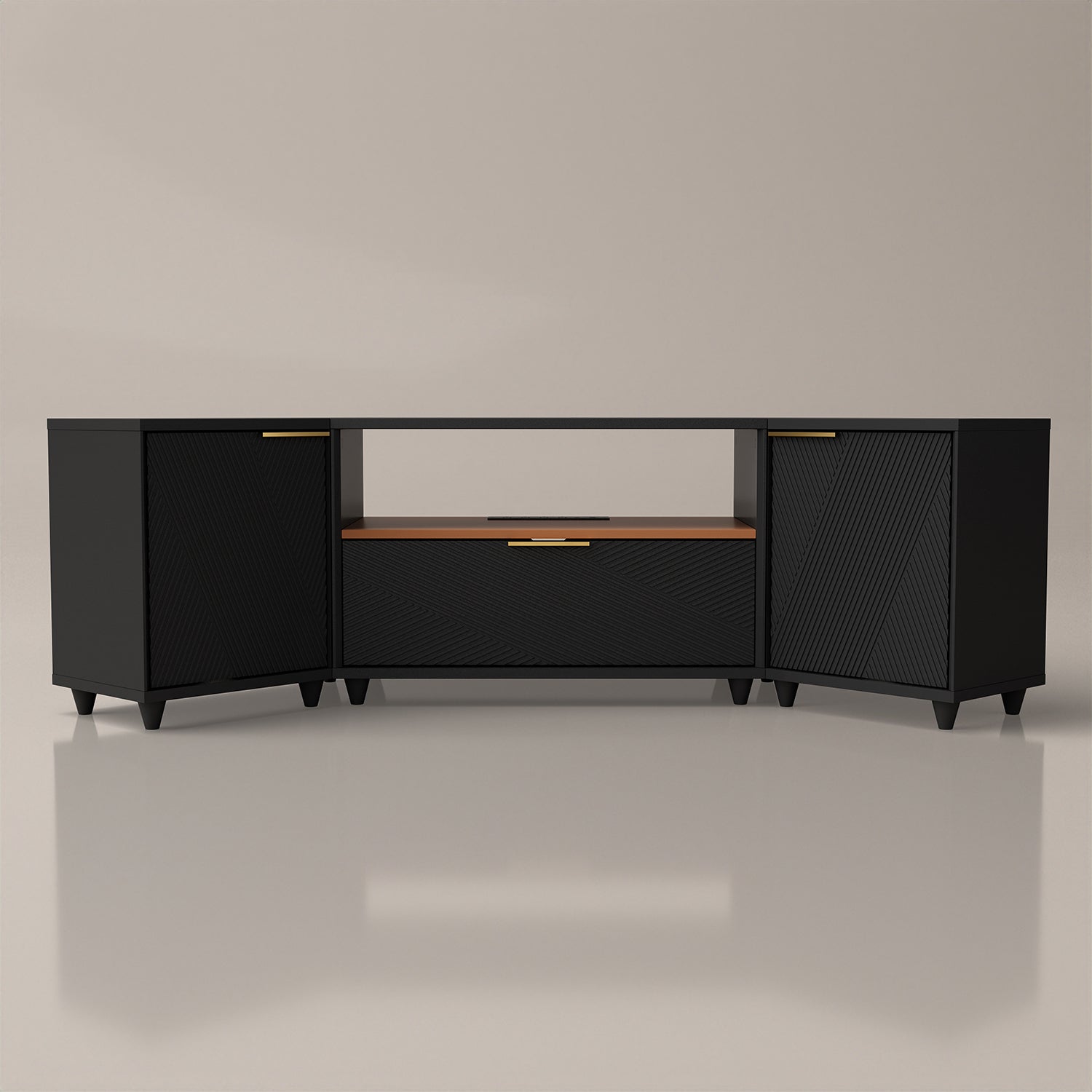 V,{Black?Corner Design?66.2"}