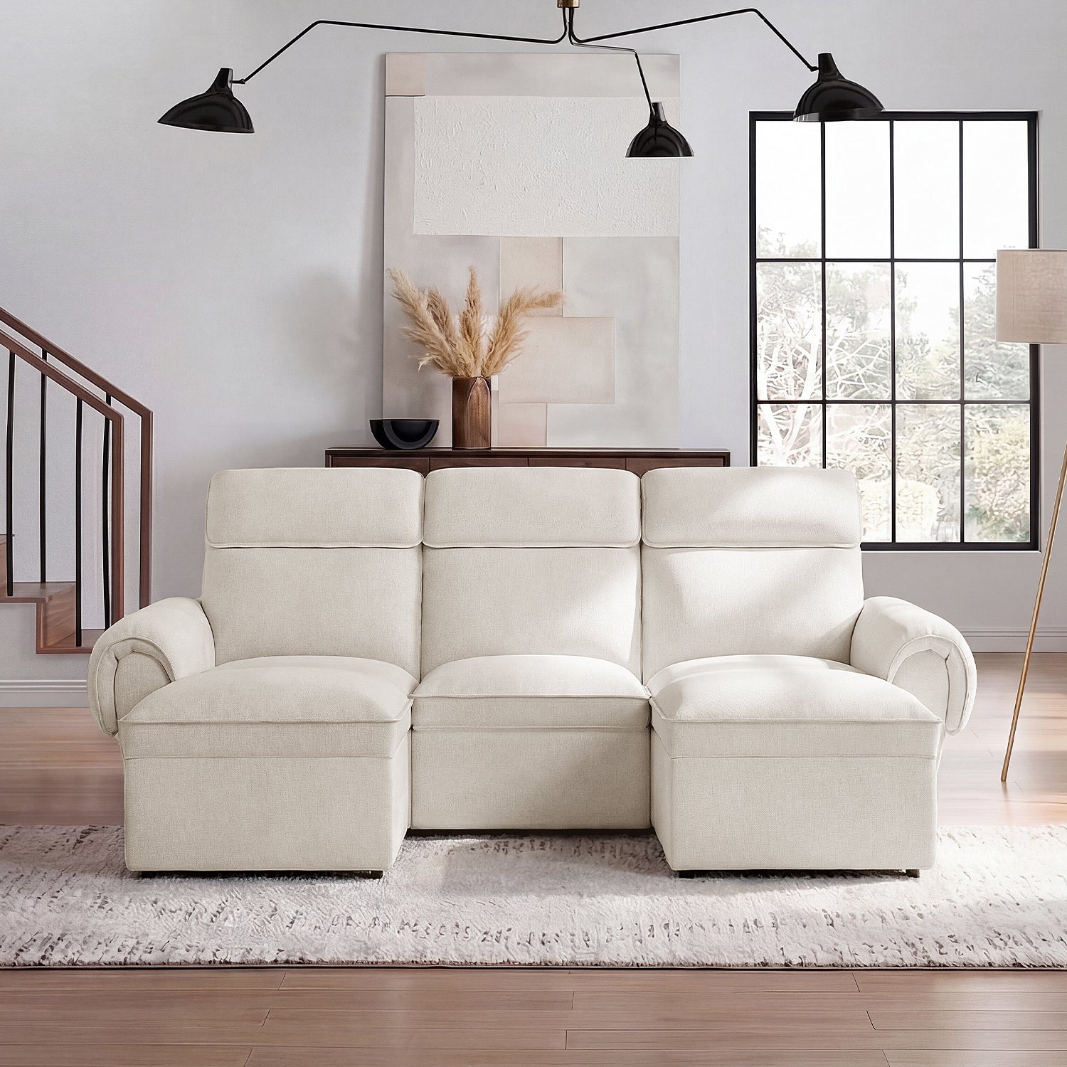 CloudCubo 5-Piece U-Shape Zero Wall Hugger Reclining Sectional