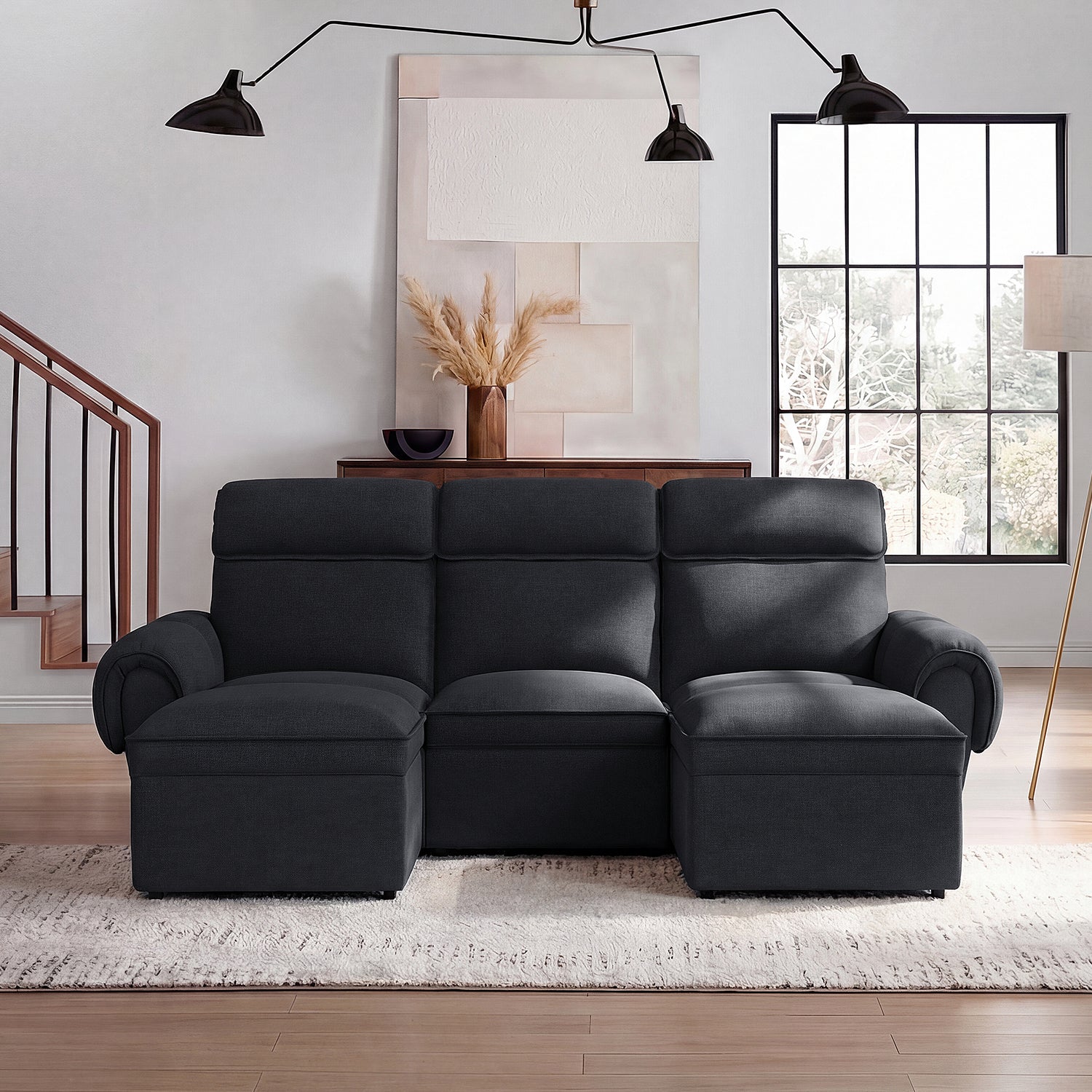 CloudCubo 5-Piece U-Shape Zero Wall Hugger Reclining Sectional