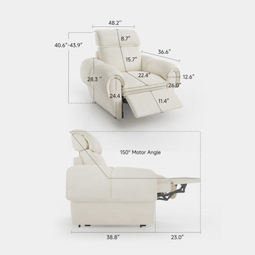 CloudCubo Reclining Sectionals Armchair