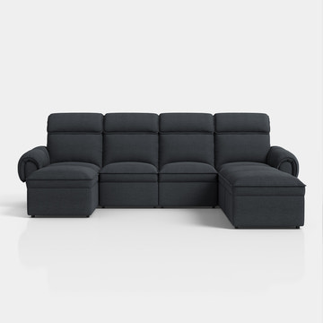 CloudCubo 7-Piece U-Shape Zero Wall Hugger Sectional Sectional