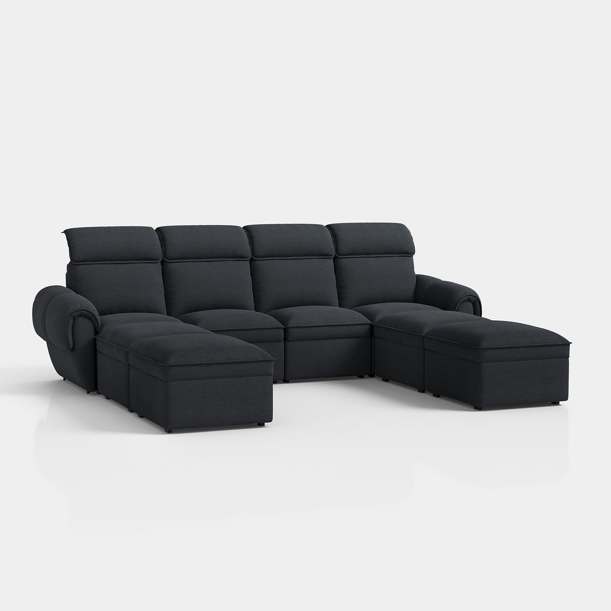 CloudCubo 8-Piece U-Shape Zero Wall Hugger Sectional Sofa