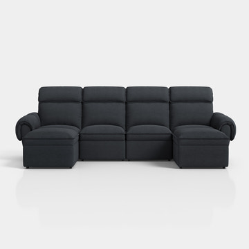 CloudCubo 6-Piece U-Shape Zero Wall Hugger Sectional Sofa