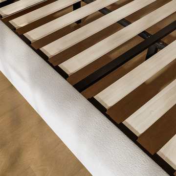 Miya Japandi Upholstered Sherpa Queen/King Platform Bed Frame with Thickness Headboard