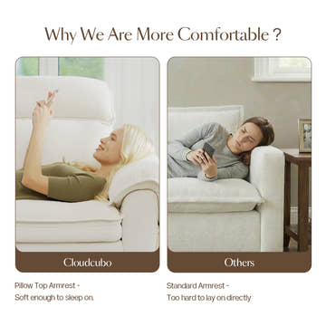 CloudCubo Loveseat Modular Sectional Sofa with Power Recliner