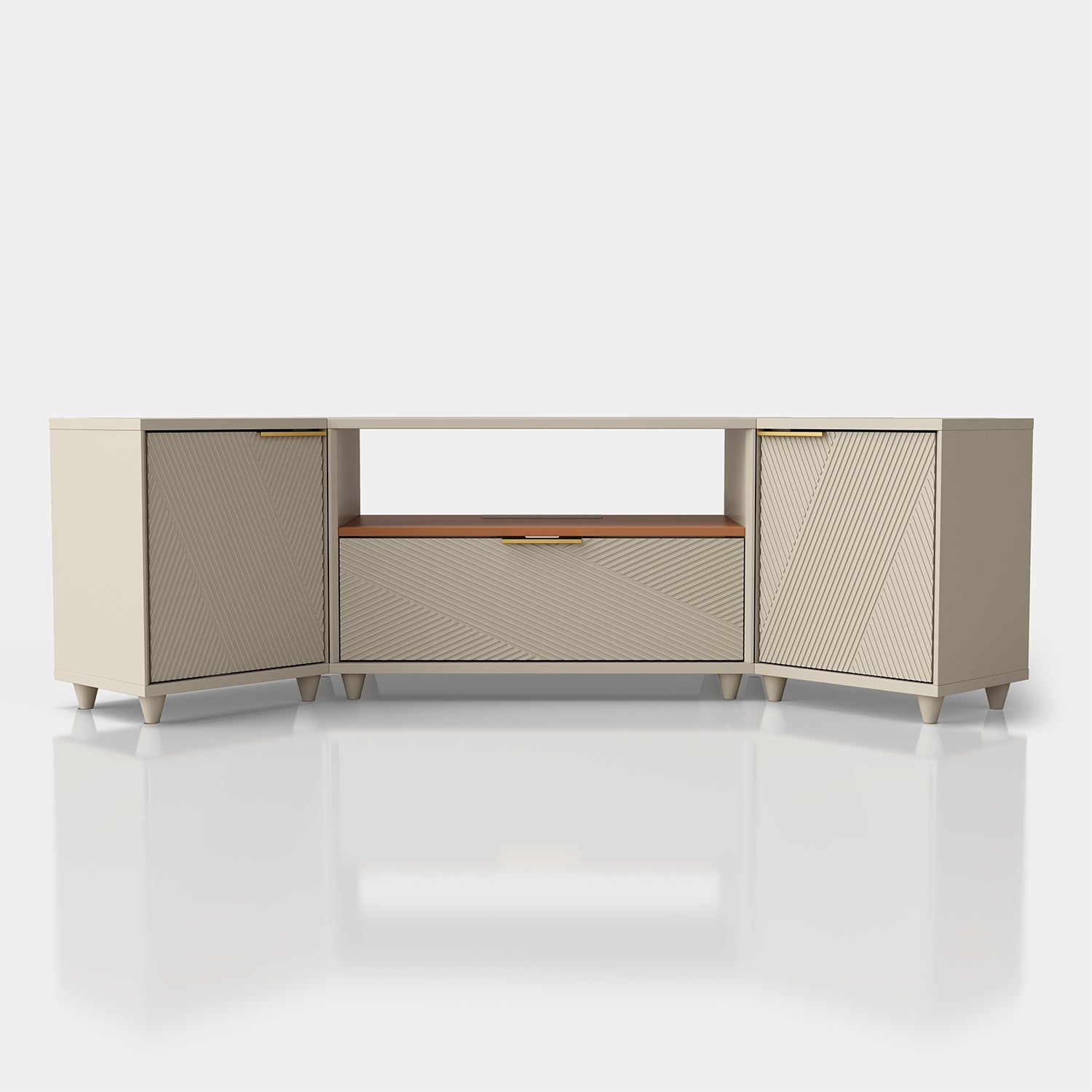 V,{Beige?Corner Design?59.1"}
