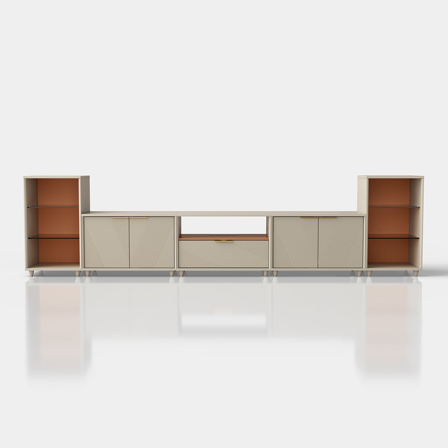 V,{Beige?with LED Lights?124"}