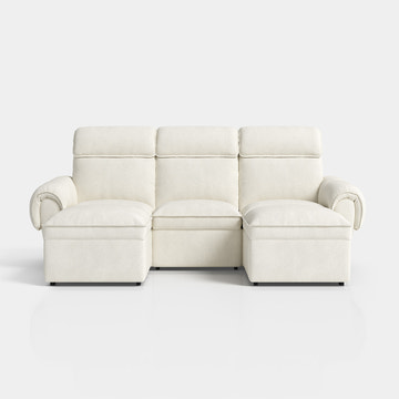 CloudCubo 5-Piece U-Shape Zero Wall Hugger Sectional Sofa