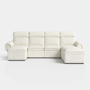 CloudCubo 7-Piece U-Shape Zero Wall Hugger Sectional Sectional