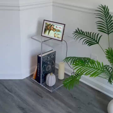 Thomas Modern Small Clear Acrylic Side Table for Couch