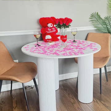 Kelly Nordic 39.4 Inch 3 Legs White Round Dining Table for Small Spaces