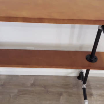 Smith Industrial Brown Wood 2-4 People Rectangular Kitchen Bar Table for Dining Room