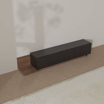 George Modern Black Extendable TV Stand with Drawers