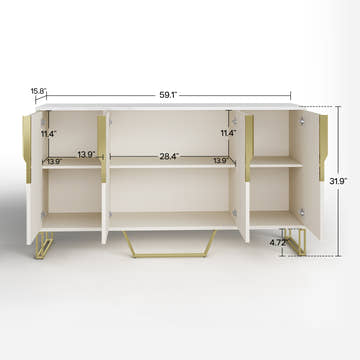 GlowStream Extendable TV Stand & Cassandra Sideboard Set