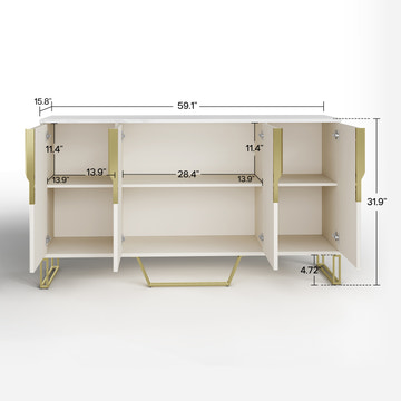 GlowStream Extendable TV Stand & Cassandra Sideboard Set