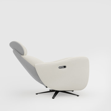 Single Power Zero Gravity Recliner Chair – White-Gray