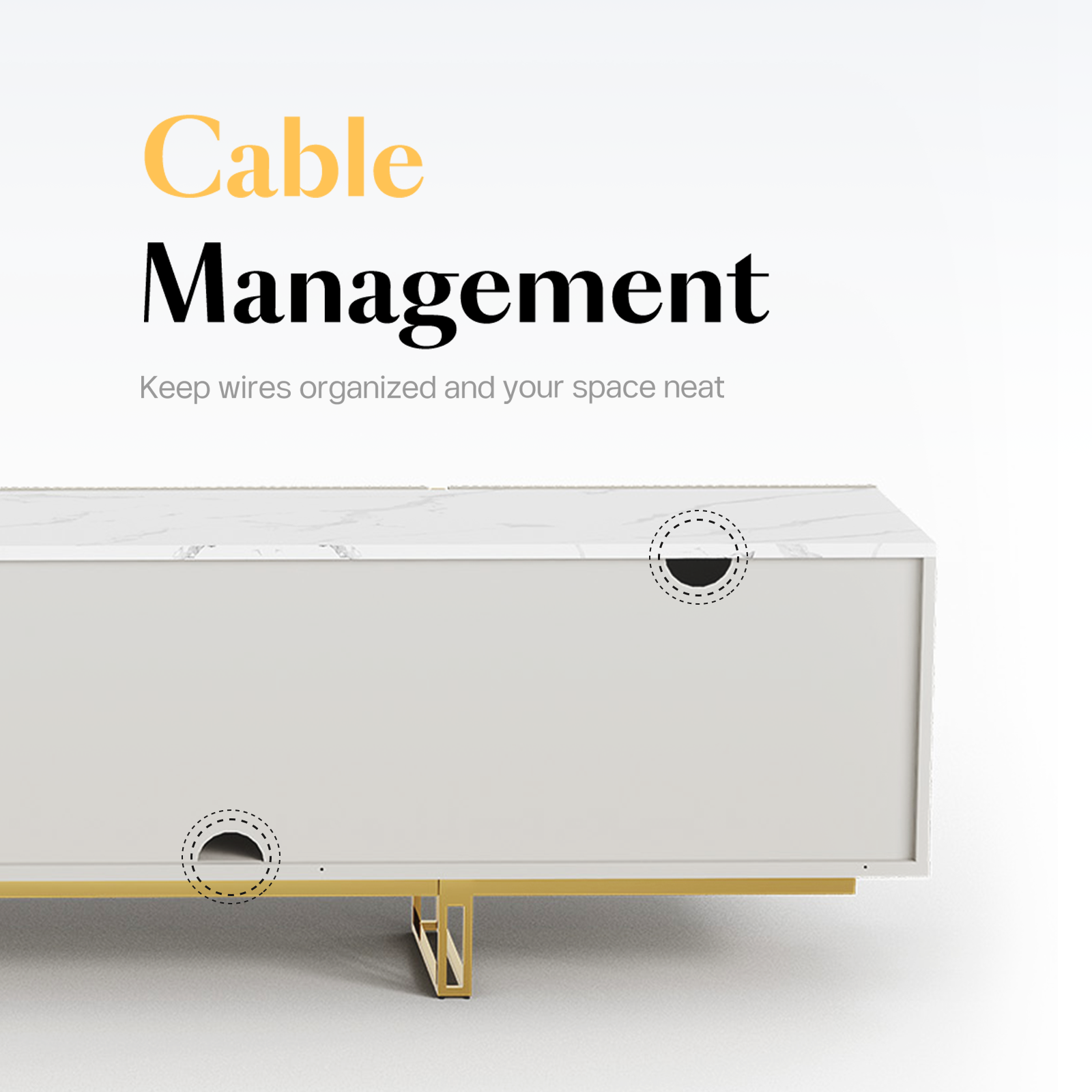Cassandra Common Luxury Off-White TV Stand with Storage