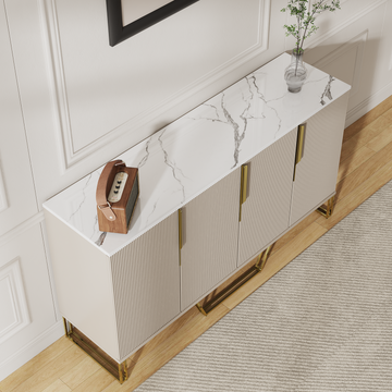 GlowStream Extendable TV Stand & Cassandra Sideboard Set